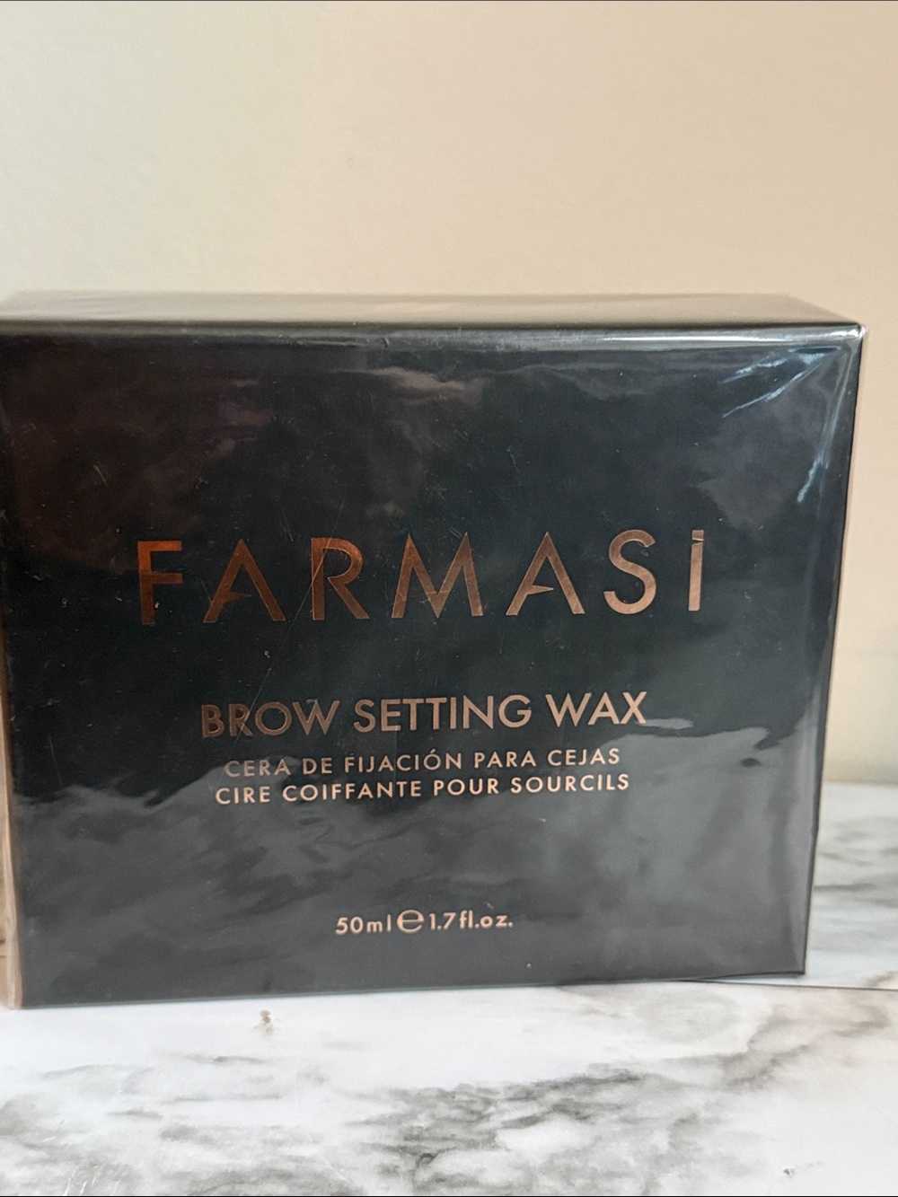 Farmasi Brow Setting Wax in Black and Gold Box